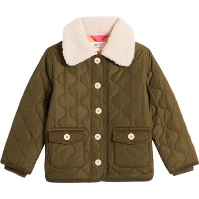 White Stuff Quilted Jacket Khaki Green Maat: 3-4 | Jassen Outlet | Unisex | Bruin