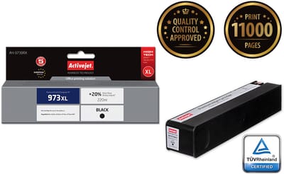 Activejet AH-973BRX inkt (ter vervanging van HP 973XL L0S07AE; Premium; 220 ml; zwart)