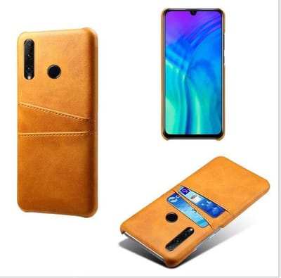 Back Cover met Opbergvakjes + PET Screenprotector voor Honor 9X _ Bruin