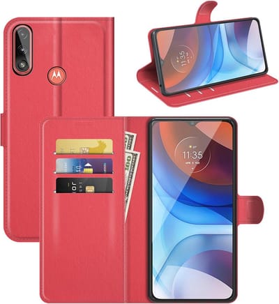 Coverup Hoesje - Geschikt voor Motorola Moto E7i Power / E7 Power Hoesje - Coverup Book Case - Rood