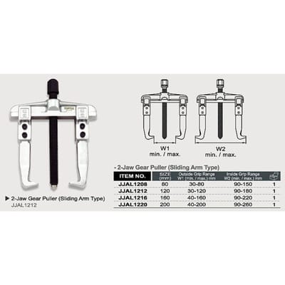 Trekker met twee armen TOPTUL 80 mm (binnen 30-80mm, buiten 90-150mm)