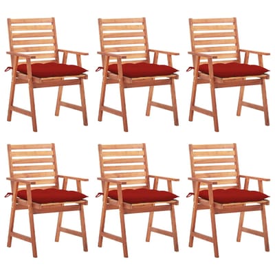 vidaXL - Tuinstoelen - 6 - st - met - kussens - massief - acaciahout