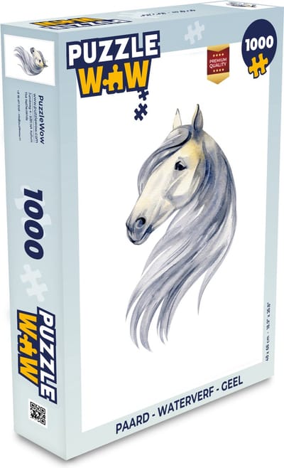 Puzzel Paard - Waterverf - Geel - Meisjes - Kinderen - Meiden - Legpuzzel - Puzzel 1000 stukjes volwassenen