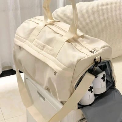 Crossbody Training Sport Zwemmen Fitness Tas voor Dames Droog en Nat Gescheiden Grote Capaciteit Handtas Reistas Crossbag white
