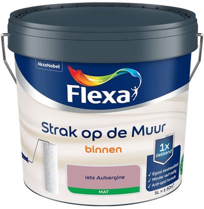 Flexa - Strak Op De Muur Binnen Mat - Iets Aubergine - Mengverf - 5 L