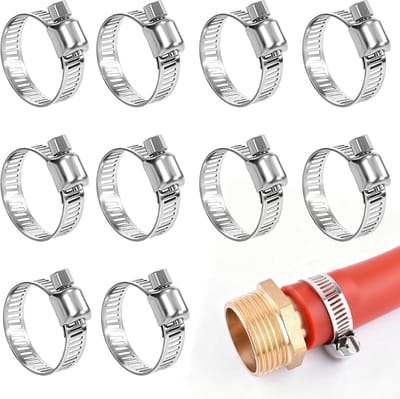 Slangklemmen Set - Verstelbare Klemmen - Lekvrije Slangen - Roestvrij Staal - 10 Stuks 6-12mm - Zilverkleurig