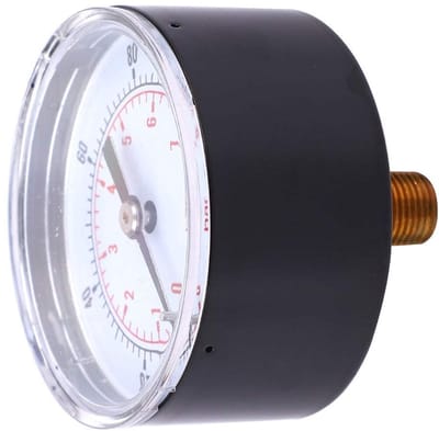 Dailygoods- Manometer 50 mm - Drukmeter voor Lucht/Water/Gas - NPT/ BSPT Montage - Corrosiebestendig - Nauwkeurige Meting - 0-100 PSI/0-7 Bar