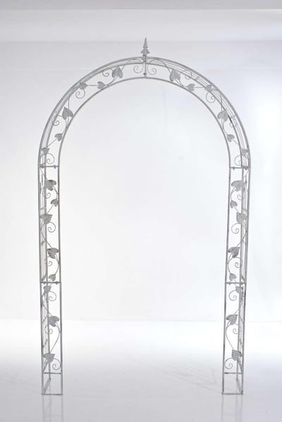 Elegante Rozenboog van IJzer - Klimrek voor Klimplanten en Klimop - Antiek Wit