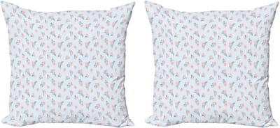 ABAKUHAUS Blauwe en Roze Decoratieve Kussenhoezen, Set van 2, Modern Accent Dubbelzijdige Digitale Print, 45x45 cm, Babyblauw Lichtroze
