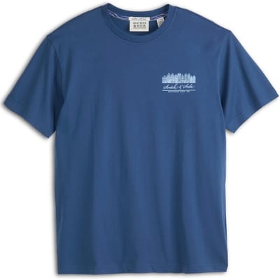 Scotch & Soda Ss Graphic Tee Dark Denim Taglia: XXL | T-shirt stampate Outlet | Uomo | Blu