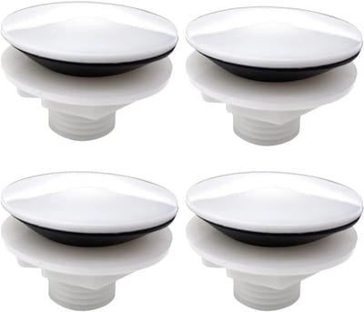 4 Pack Aanrecht Gat Covers Wit 1.5" Stopper Plug met Rubber Afdichting voor Wastafel en Badkamer