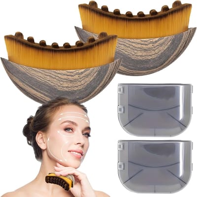 Gezicht Contourborstel, Lymfatische Massager voor Gezicht, Sculpting Tool voor Kaaklijn en Wangen (2 Stuks)