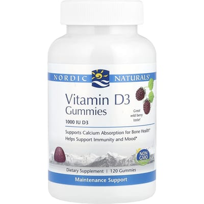 Nordic Naturals, Bonbons gélifiés à la vitamine D3, baies sauvages, 1 000 UI, 120 bonbons gélifiés