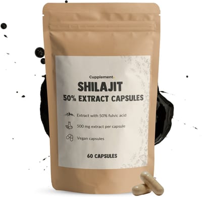 GOYU Shilajit Extract (50% Fulvinezuur) 500 mg 60 Capsules - Himalaya Mumijo – Shilajit gummies - shilajit 100% pure - Vegan - Zonder toevoegingen - Lab getest - 30 dagen voorraad per zakje