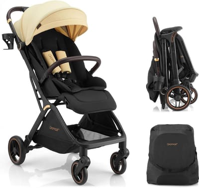 Lichtgewicht en Opvouwbare Babybuggy met Zonnedak en Verstelbare Rugleuning