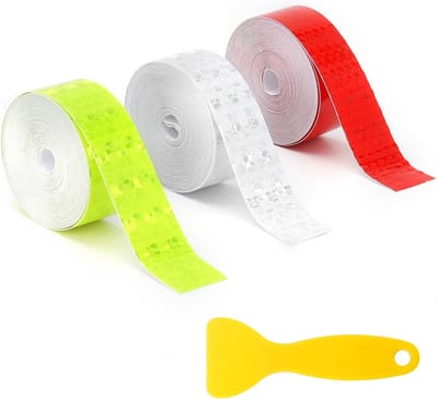 Zelfklevende Reflecterende Tape Set - 3 Kleuren voor Veiligheid, DIY en Outdoor Gebruik - Sterke Reflectie, Snijbaar en Geschikt voor Auto, Fiets en Kinderwagen - 2cm x 5m