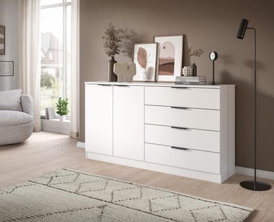 Kopenhagen dressoir 4 laden, 2 deuren wit.