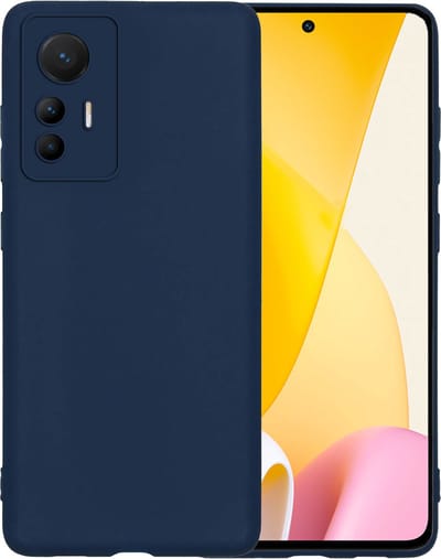Hoesje - Geschikt voor Xiaomi 12 Lite - Sterk & Shockproof - Siliconen Case - Hoes Cover - Telefoonhoes - Donkerblauw