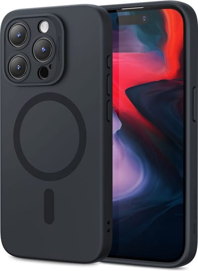 ESR Cloud Soft HaloLock Hoesje Geschikt voor Apple iPhone 15 Pro - Compatibel met MagSafe en HaloLock - Siliconen Back Cover - Magnetische Beschermhoes - Zwart