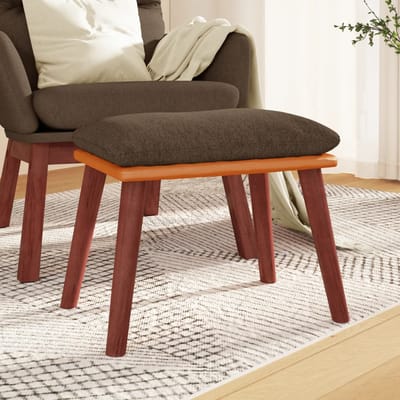 vidaXL - Voetenbank - 45x29,5x35 - cm - stof - en - kunstleer - bruin