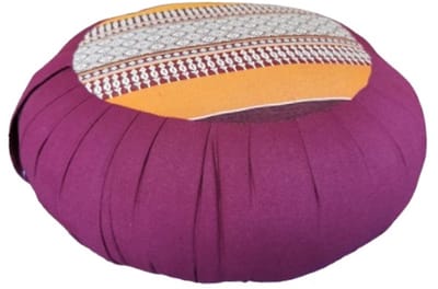 Fine Asianliving Thais Kussen Meditatie Zitkussen Rond Zafu D40xH17cm Bordeaux Oranje Meditatie Mat Matras