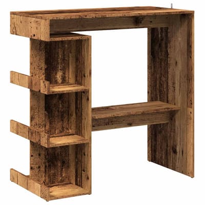 vidaXL - Bartafel - met - opbergrek - 100x48x101,5 - cm - oud - houtkleurig