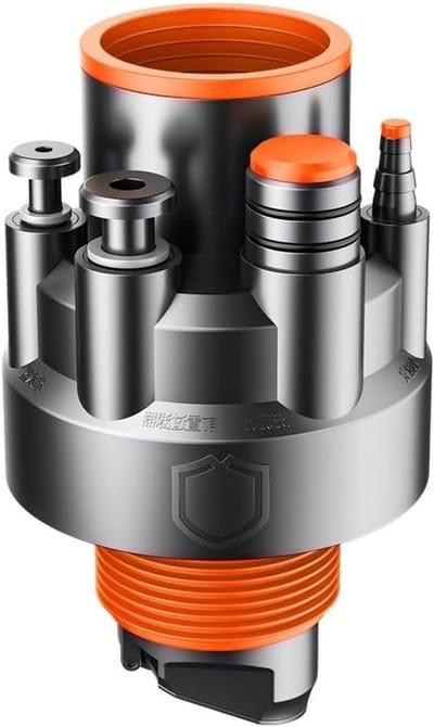 Afvoerpijpadapter - Keukenafvoer verdeler - Meerdere afvoeren aansluiten - Geurblokkering mechanisme - 50/75 mm pijp - Grijs oranje