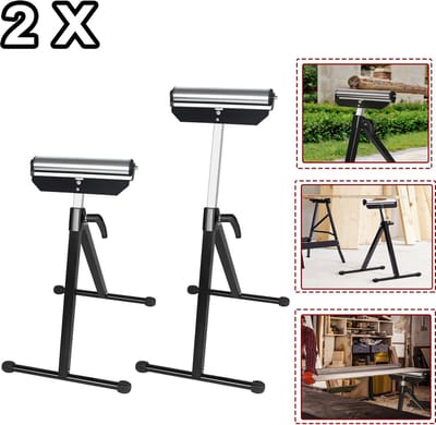 Froadp Rolbokken 2 Stuks Hoogte Verstelbare Rollenstanders 68-107 cm Vouwbare Staal Werkblokken met Antirutsch Voeten Draagvermogen tot 60 kg