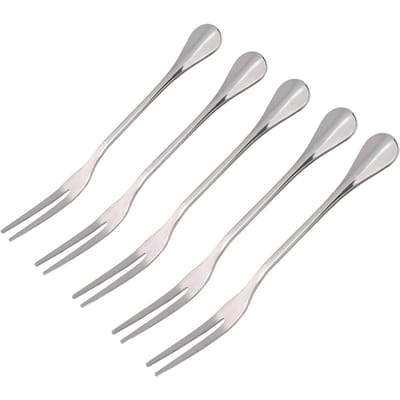 Lot de 5 fourchettes épaisses en acier inoxydable pour barbecue, pour la cuisine maison, pour les collations aux fruits