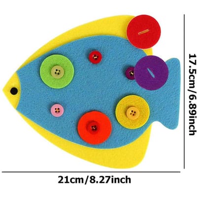 Paquet de Matériel en Tissu Non Tissé DIY Bouton à Attacher Puzzle Feutre Petit Poisson Grenouille Canard Enfants Éducation Précoce Jouets Puzzle TMZ