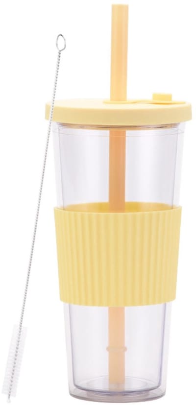 QTTVBTNA -Boba Cup 700 ml – Herbruikbare Smoothie Beker met Brede Rietjes & Deksel – Lekvrij & Duurzaam