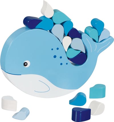 Evenwichtsspel: BALANCERENDE WALVIS 16x15x2,5cm, 21-delig, hout, 4+