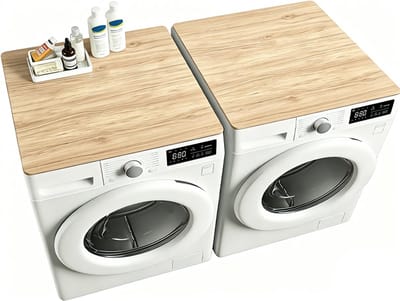 Wasmachine Beschermer Bovenkant - 2 Stuks - Anti Slip Mat Hoes - Wasmachineaccessoires - Geschikt Voor Gebruik Bovenop Wasmachines/Drogers of in Opbergruimtes in De Wasruimte.Beschermer - Houtnerfdesign - 50 X 60 Cm