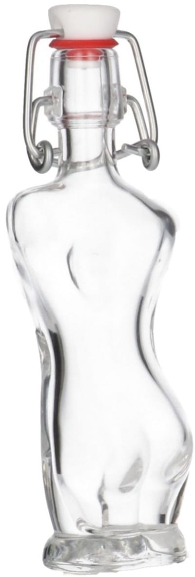 Glazen Fles 'Silhouet Vrouw' - 40 ml - Decoratieve Flessen, Glazen Flesjes Met Dop - Vorm: Silhouet Vrouw Glas - Transparante Fles - Glas - 1 Stuk