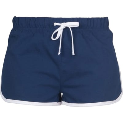 SF Women Dames/dames Retro Shorts (Marine / Wit)