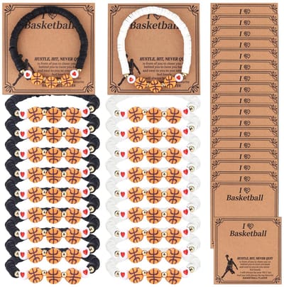 Dailygoods- Basketbalarmbanden 20 Stuks - Sportarmbanden - Cadeaus voor Sportliefhebbers - Inspirerende Kaarten - Duurzaam Materiaal - Comfortabel Ontwerp - Sportarmband