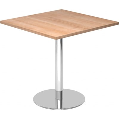 BISTRO F88Q C - Systeem conferentietafel Walnoot 80 x 80 Chroom