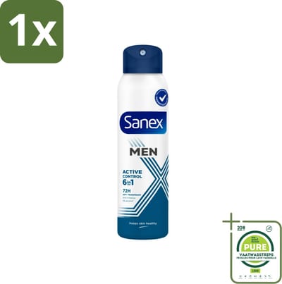 1 x Sanex – Deodorant Spray – Men 72H Active Control – 200 ml - Deodorant Spray - Mannelijke Frisheid - Huidbescherming - 72 Uur Bescherming - Anti-irritatie