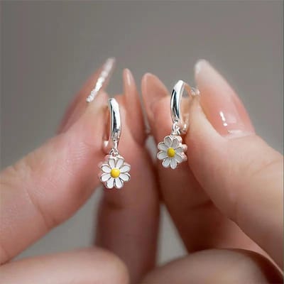 1 Paar Nieuwe Eenvoudige Schattige Madeliefje Bloem Hanger Oorknopjes Voor Vrouwen Meisjes Zoete Oorbellen Meisje Bruiloft Feest Sieraden Cadeau brown