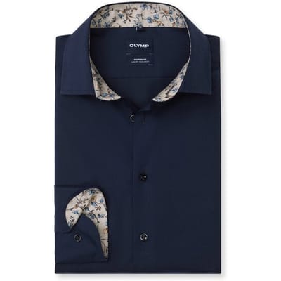 OLYMP Luxor Overhemd, Modern Fit, Global Kent, Marineblauw