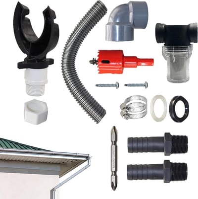 Regenwateropvangset - Regenton vulset - Regenwater Verzamelen - Robuuste PVC Interface - Slang 50 cm - Meerkleurig