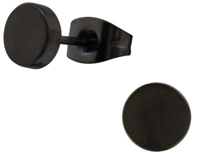 CS Joy - ronde oorbellen - Chirurgisch staal - 6 mm oorknoppen - zwart - ip/pvd black plated