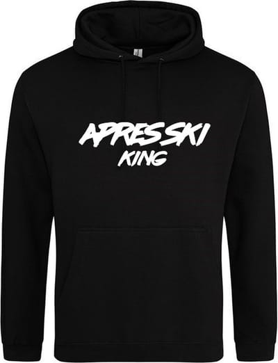 APRES SKI KING Hoodie | Sweater | Capuchon | Trui | Hooded | Print | Zwart | Maat M