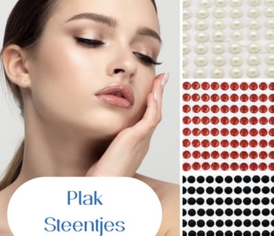 100 Plak oorbellen- Synthetische-parel -Rood- zwart-geen gaatje-Charme Bijoux