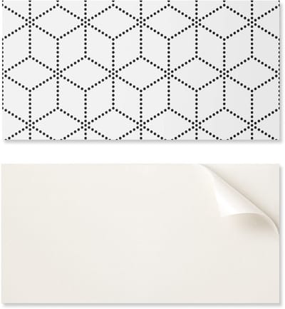 Zelfklevend vinylpaneel met print voor de woonkamer, 100x50 cm, zeshoekig patroon met stippen.