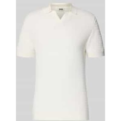 slim fit knitwear-poloshirt met structuurpatroon model 'BRAIAN'