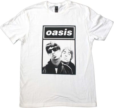Oasis - Noel & Liam Boxed Photo Heren T-shirt - M - Wit