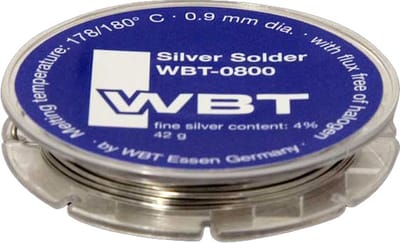 WBT 0800 | Zilver soldeer voor high end audiokabels | Loodhoudend | Spoel 42 gram | 0,9 mm | 3.8% zilver