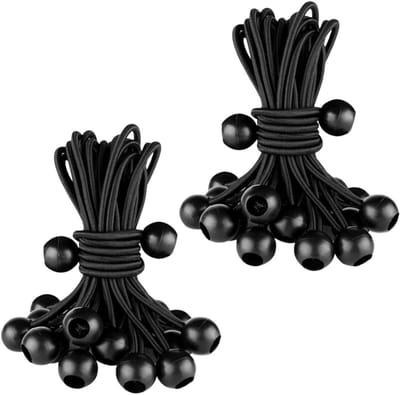 Solidchoice - Set van 20 Spanrubbers met Kogel voor Tenten en Gordijnen
