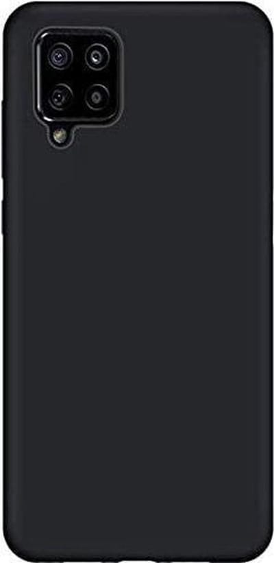 Solid hoesje Geschikt voor: Samsung Galaxy A12 Soft Touch Liquid Silicone Flexible TPU Rubber - Zwart